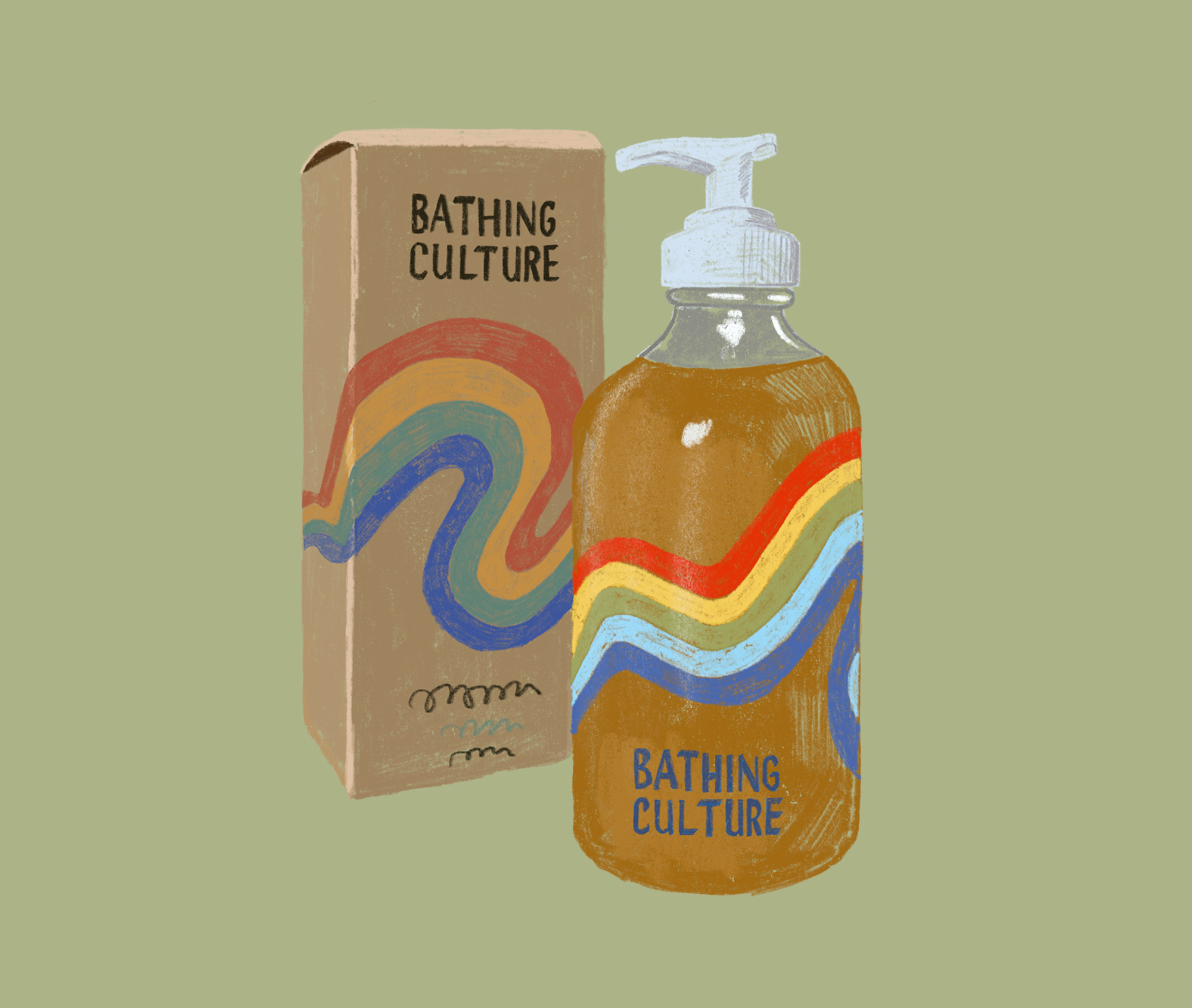 Bathing Culture illustration for Good Eggs Zine
