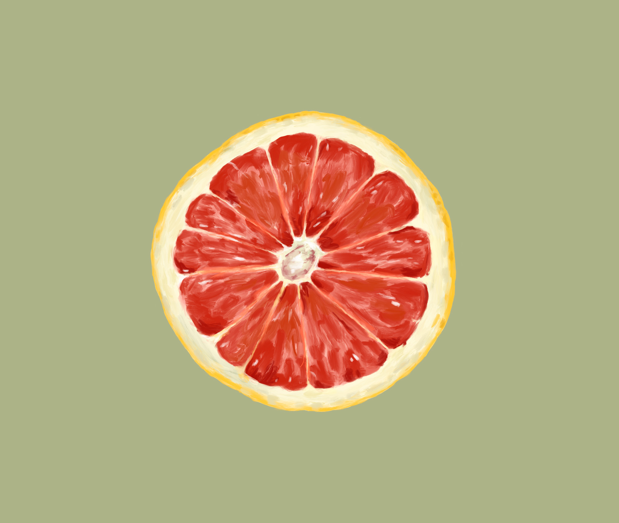 Grapefruit slice illustration for Good Eggs Zine