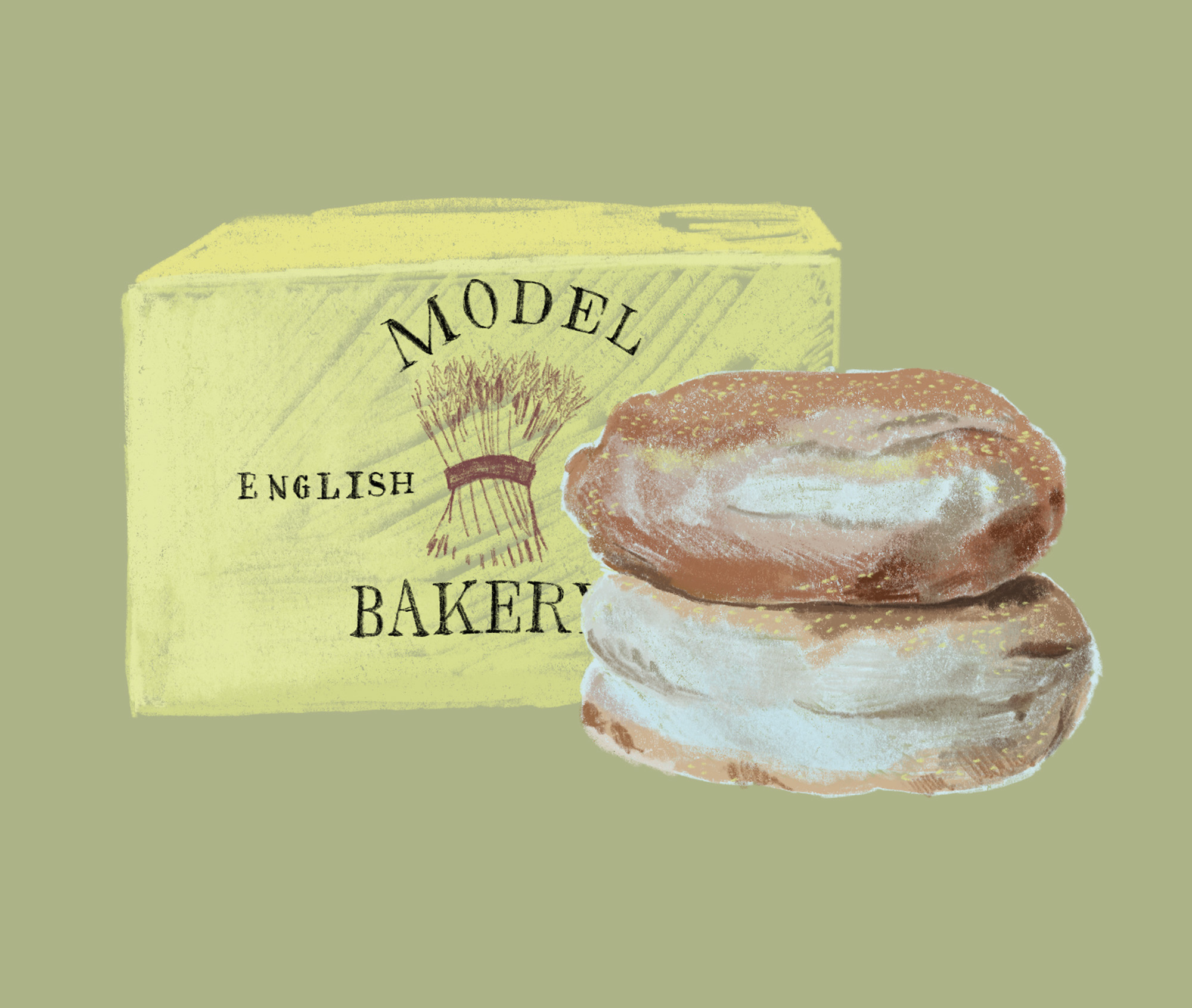 Model Bakery illustration for Good Eggs Zine